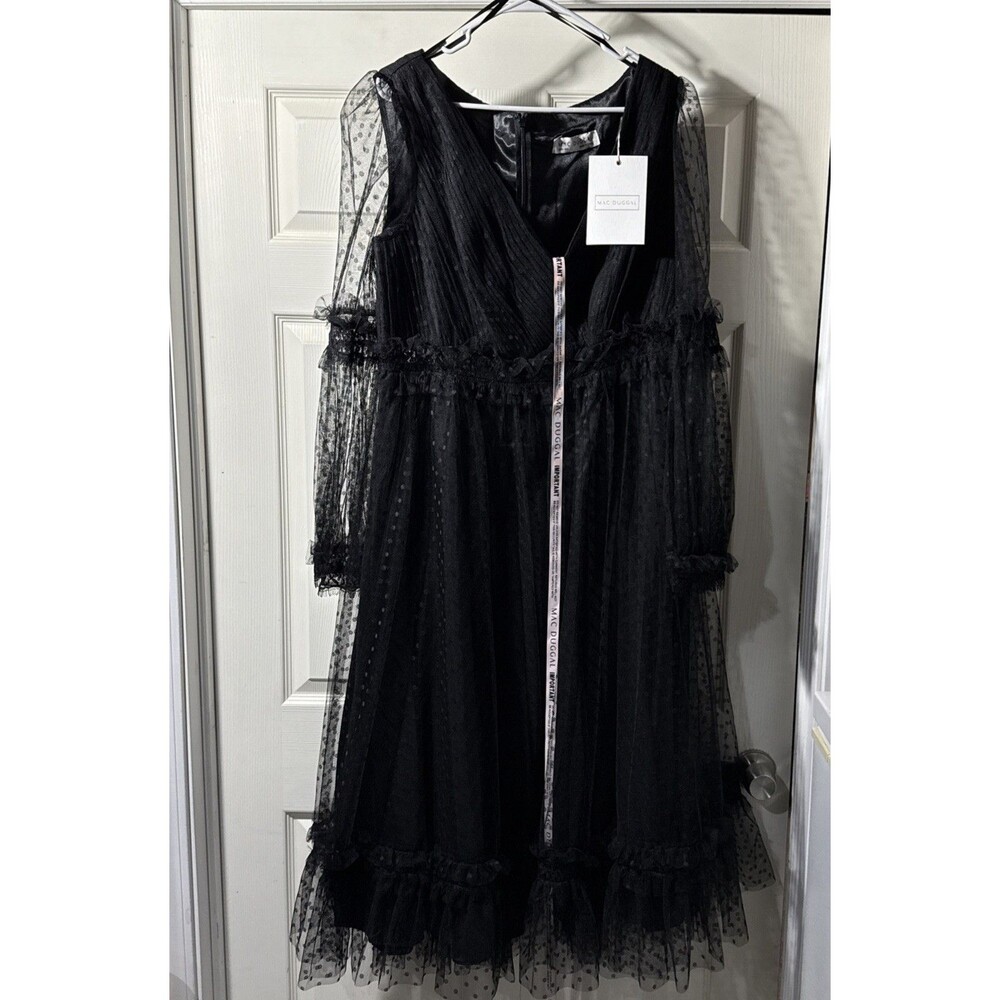 Mac Duggal Dress 16W Black Tulle